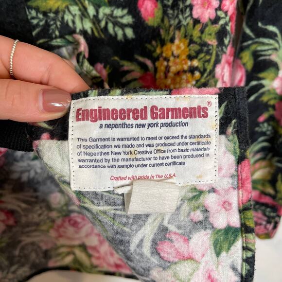 Engineered Garments New York Floral Flannel Button Down Shirt Small - Picture 5 of 7